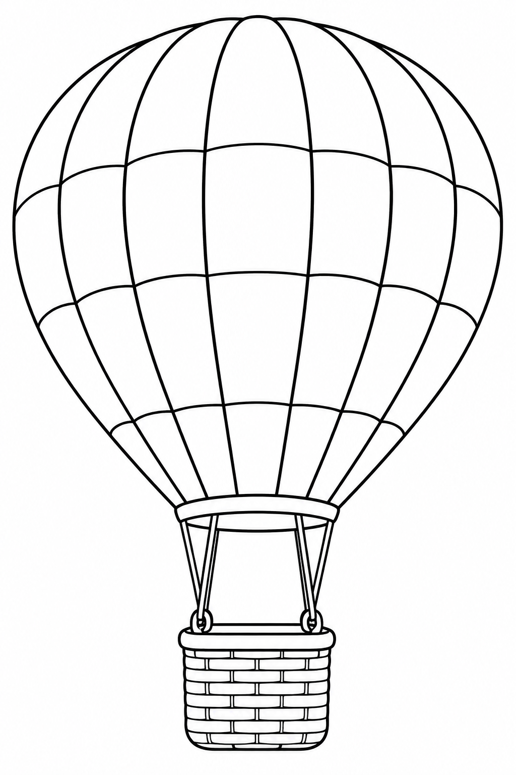 Luchtballon — zwart-wit kleurplaat