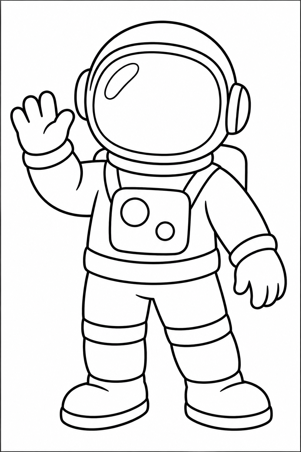Astronaut — kleurplaat om te printen