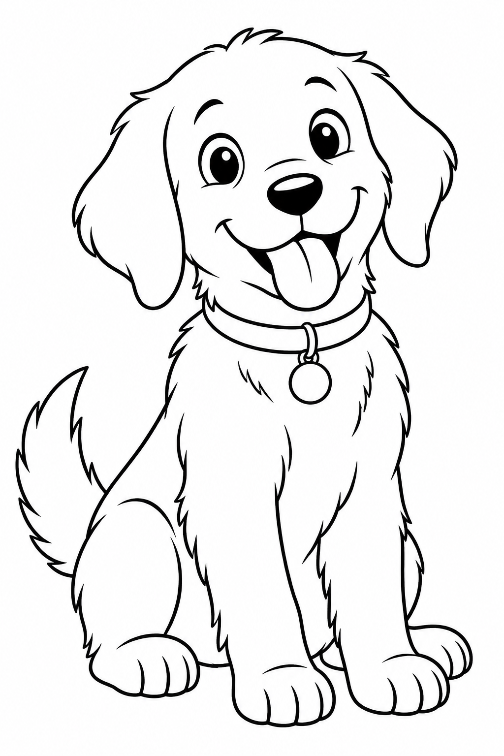 Hond — zwart-wit kleurplaat