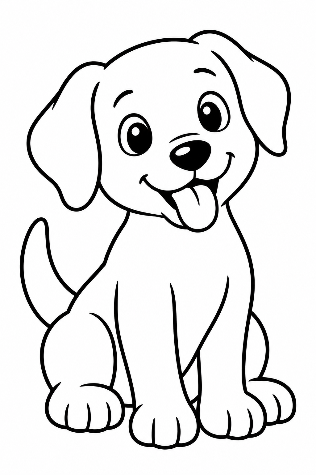 Hond — zwart-wit kleurplaat