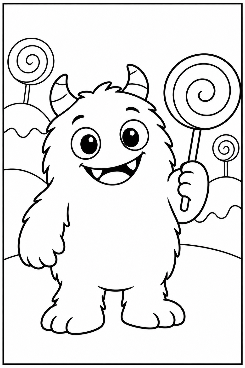 Lief monster — Snoepjesland — kleurplaat om te printen