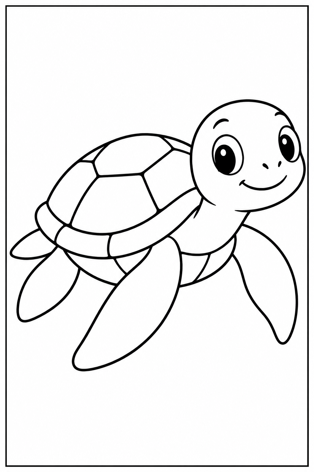 Schildpad — kleurplaat om te printen