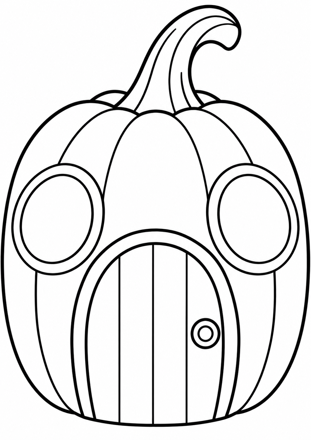 Het pompoenhuisje — zwart-wit kleurplaat
