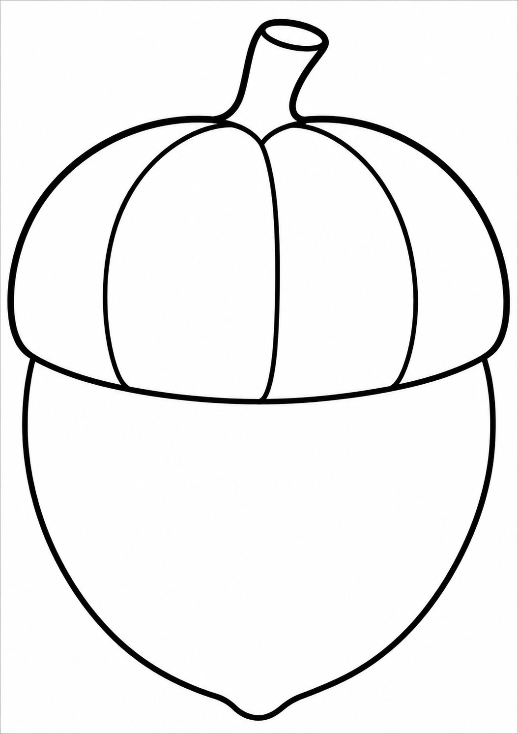 De grote eikel — zwart-wit kleurplaat