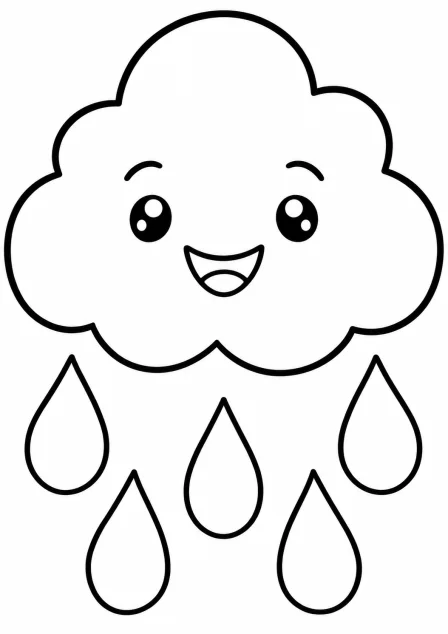 De regenwolk — kleurplaat om te printen