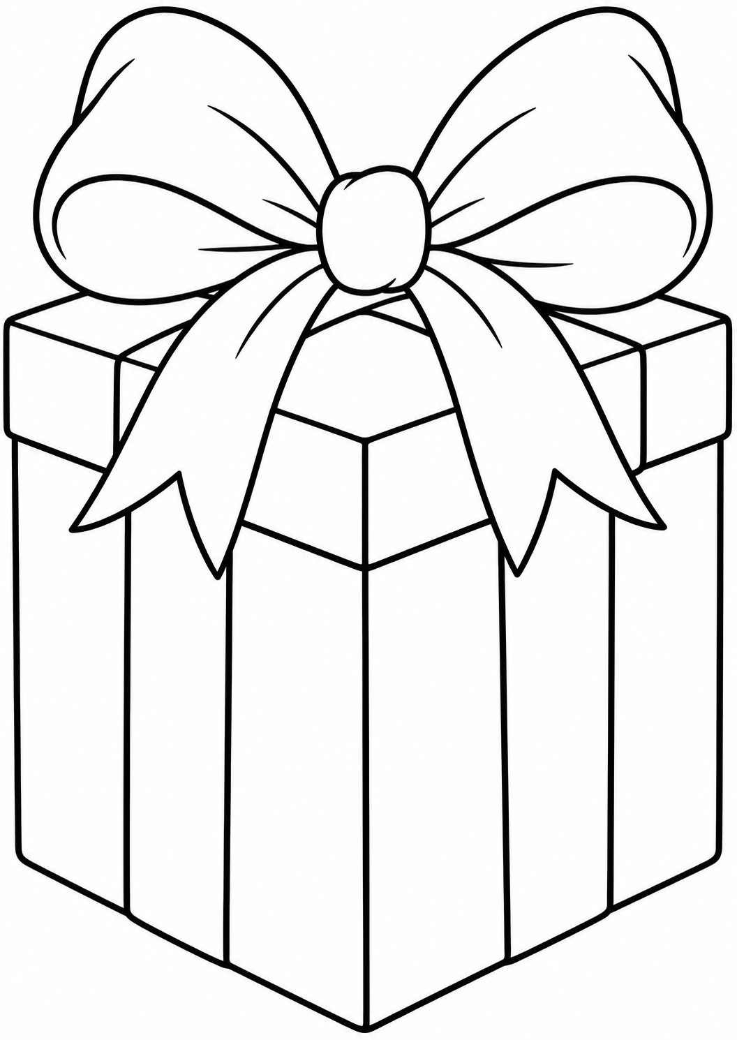 Het kerstcadeau — zwart-wit kleurplaat