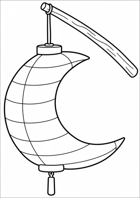 De maanlampion — kleurplaat om te printen