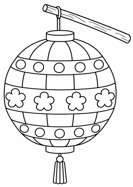 De ronde lampion β kleurplaat om te printen